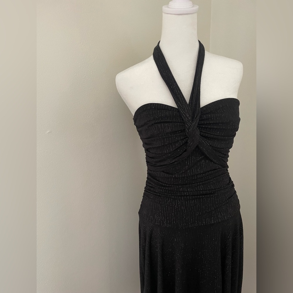 VTG Y2K Speechless Black asymmetrical halter Dress Size M Goth Fairy Whimsygoth - Picture 5 of 10